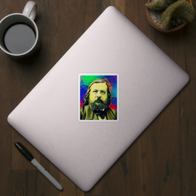 Theophile Gautier Colourful Portrait | Theophile Gautier Artwork 7 by JustLit